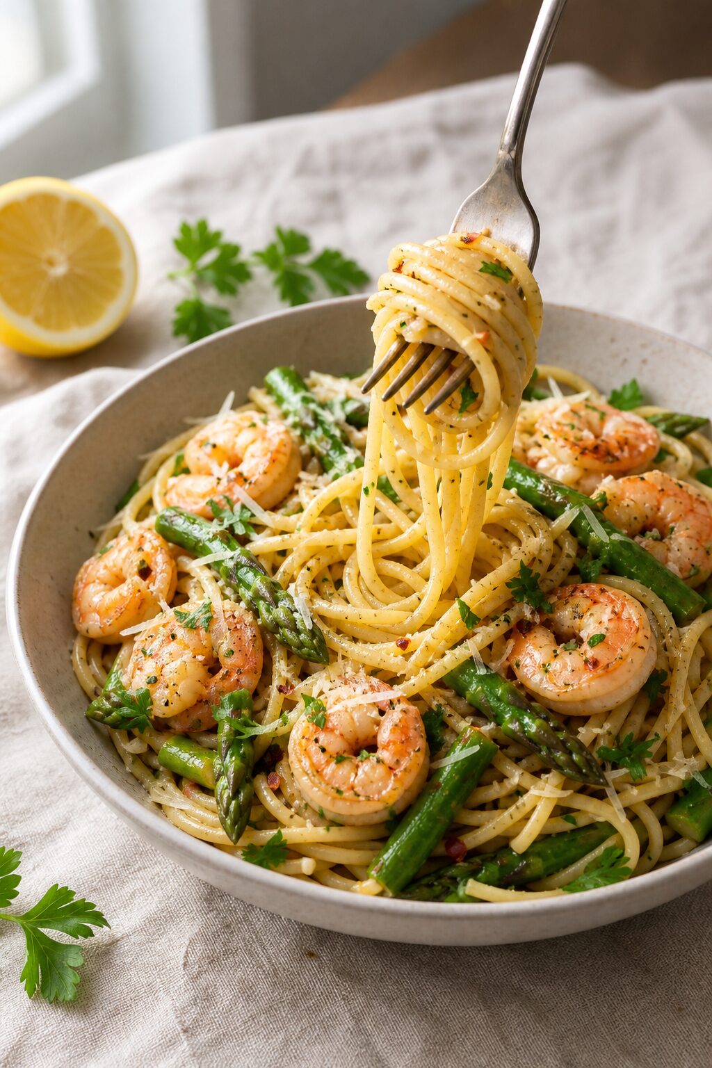 Lemon Garlic Shrimp Pasta